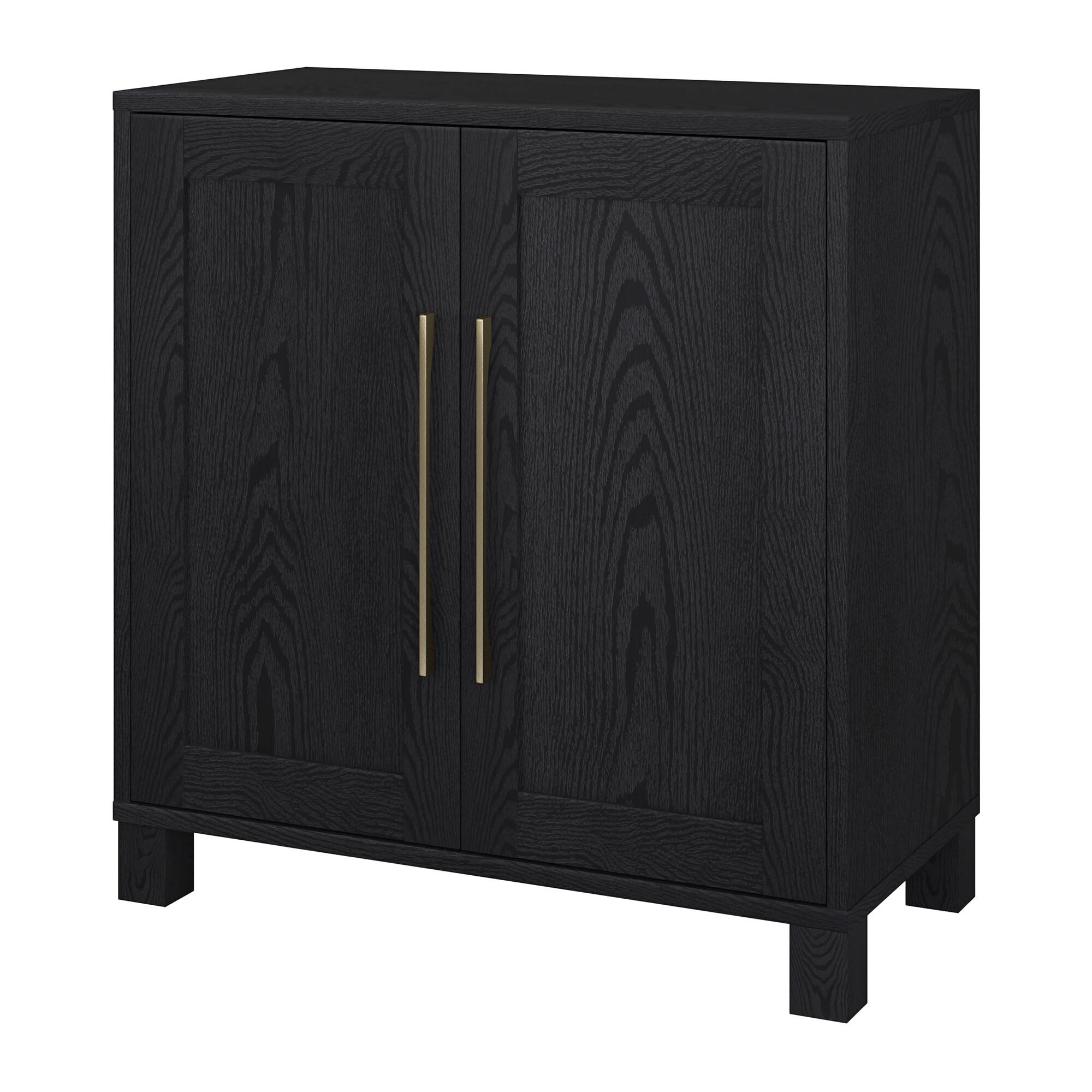 Left. Hudson&Canal - Chabot 28" Wide Rectangular Accent Cabinet - Black.