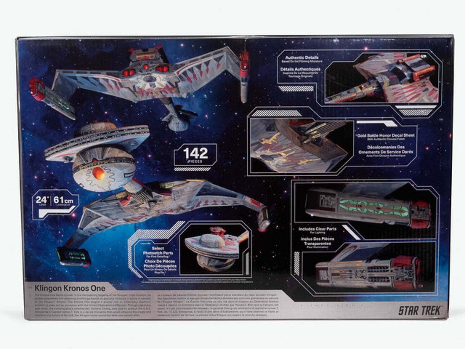 Authentic Details Détails Authentiques  
Gold Battle Honor Decal Sheet  
142 PIECES  
Décalscomanies Des Ornements De Service D'ars  
24" 61cm  
Includes Clear Parts  
Select Photoetch Parts  
Choix De Pièces Photo Découpées Inclus Des Pièces Transparentes  
Klingon Kronos One  
STAR TREK