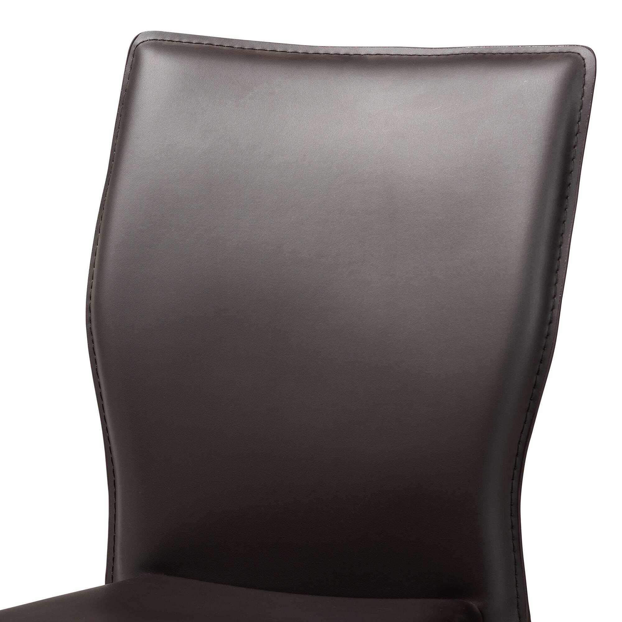 Left. Baxton Studio - Heidi Modern and Contemporary Faux Leather Upholstered 4-Piece Dining Chair Set - Dark Brown.