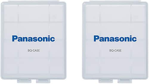 Front. Panasonic - eneloop Battery Case (2-Pack) - Clear.