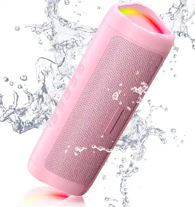 Front. Dazzed Corner - Portable Wireless Bluetooth Speaker, Up to 20H Playtime - Pink.