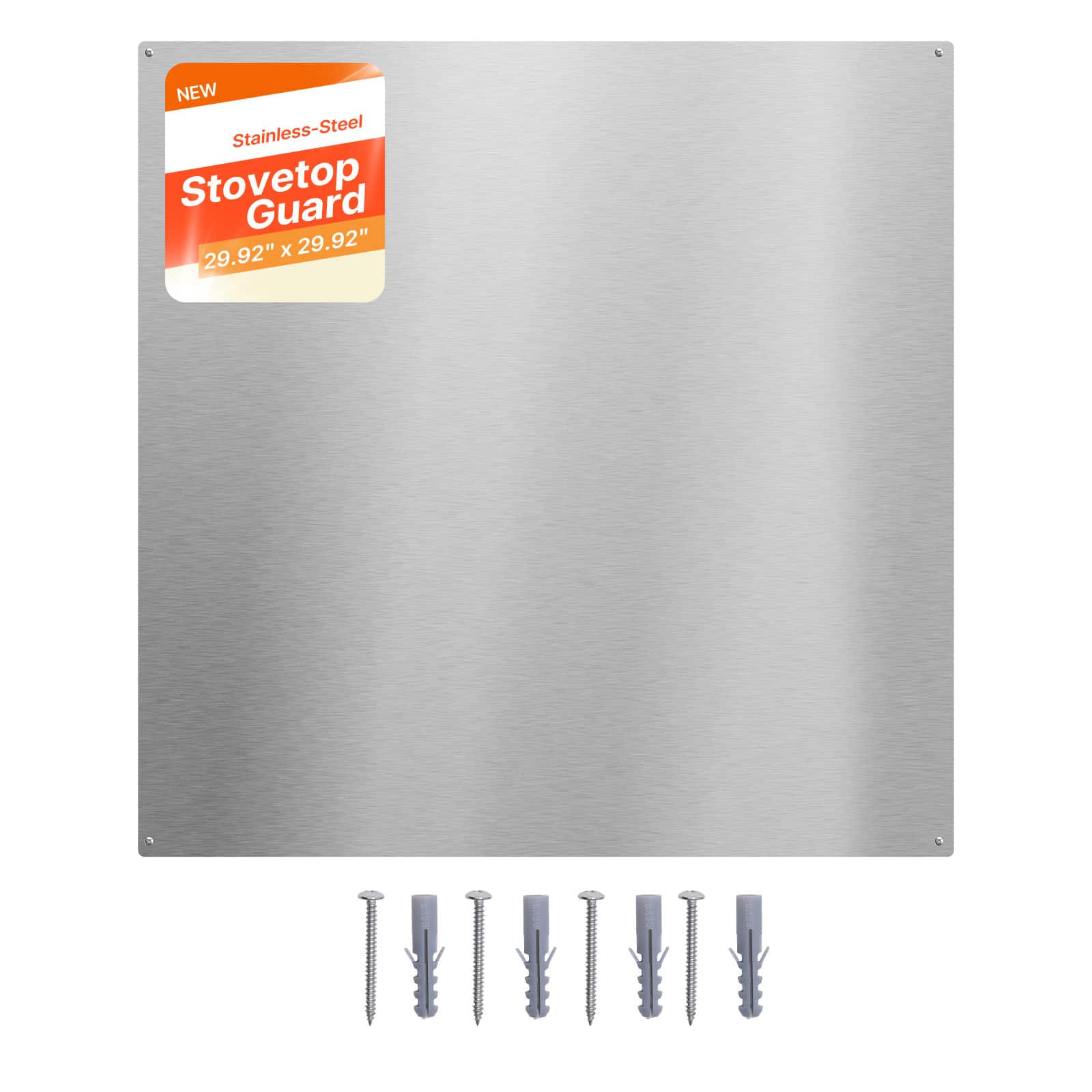 "VEVOR - 30"" x 30"" Stainless Steel Backsplash for Stove, Ultra Flat Splatter Guard, Wall Shield Range Hood Backsplash - Stainless Steel Color" price history on PriceWatchPro