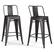 Angle. Simpli Home - Rayne Industrial Metal 24 inch Counter Height Stool (Set of 2) in Gunmetal Grey - Gunmetal Grey.