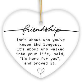 OrnamentallyYou - Friends are Here For You Quote Ornament Sentimental Friendship Christmas Gift - Multi-colored