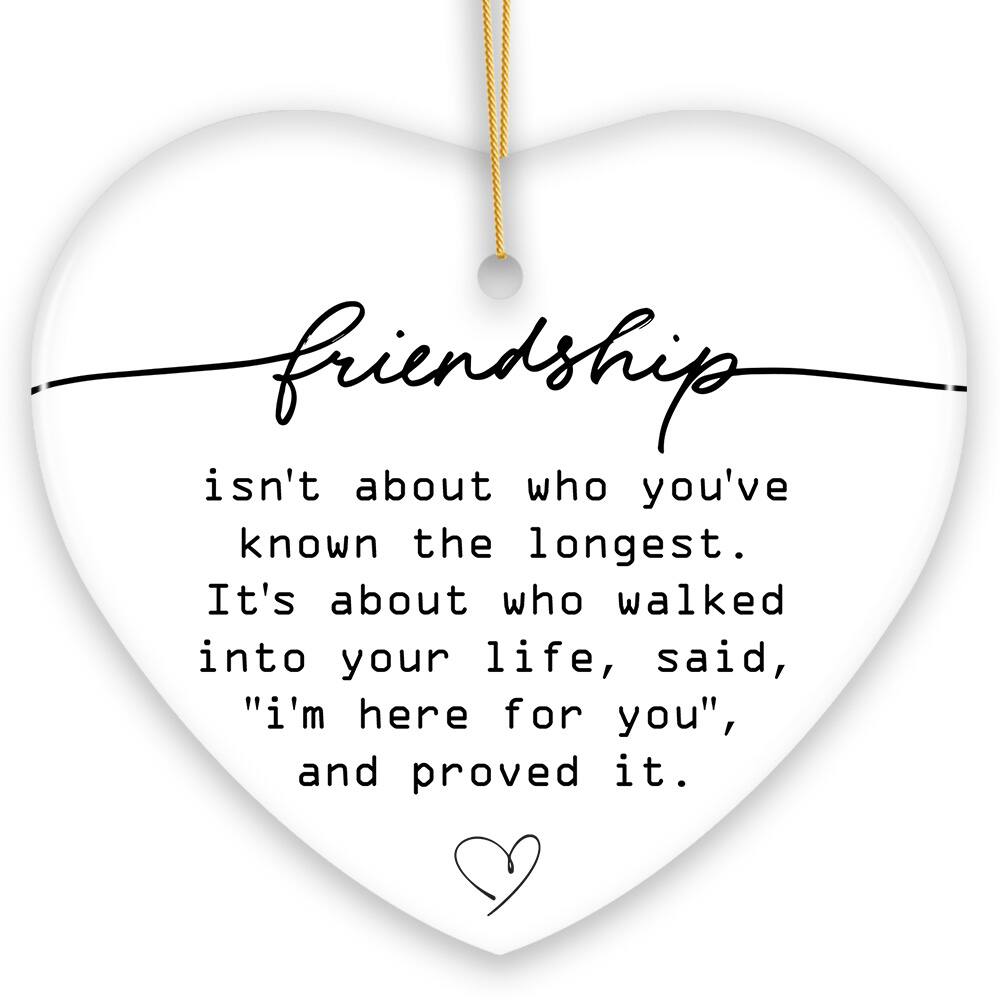 friendship isn't about who you've known the longest. It's about who walked into your life, said, "i'm here for you", and proved it.