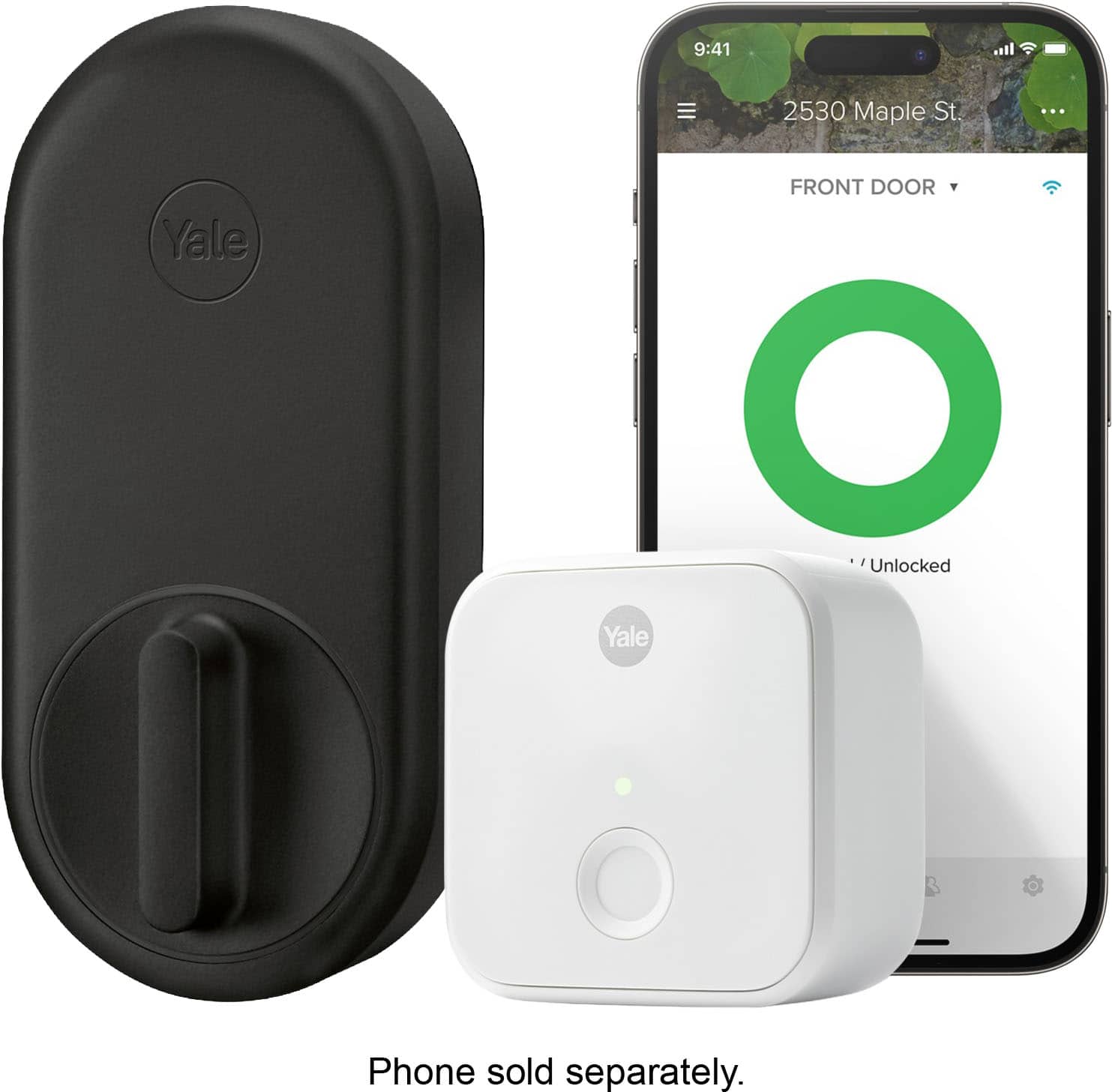 9:41
2530 Maple St.
FRONT DOOR
Unlocked
Phone sold separately.