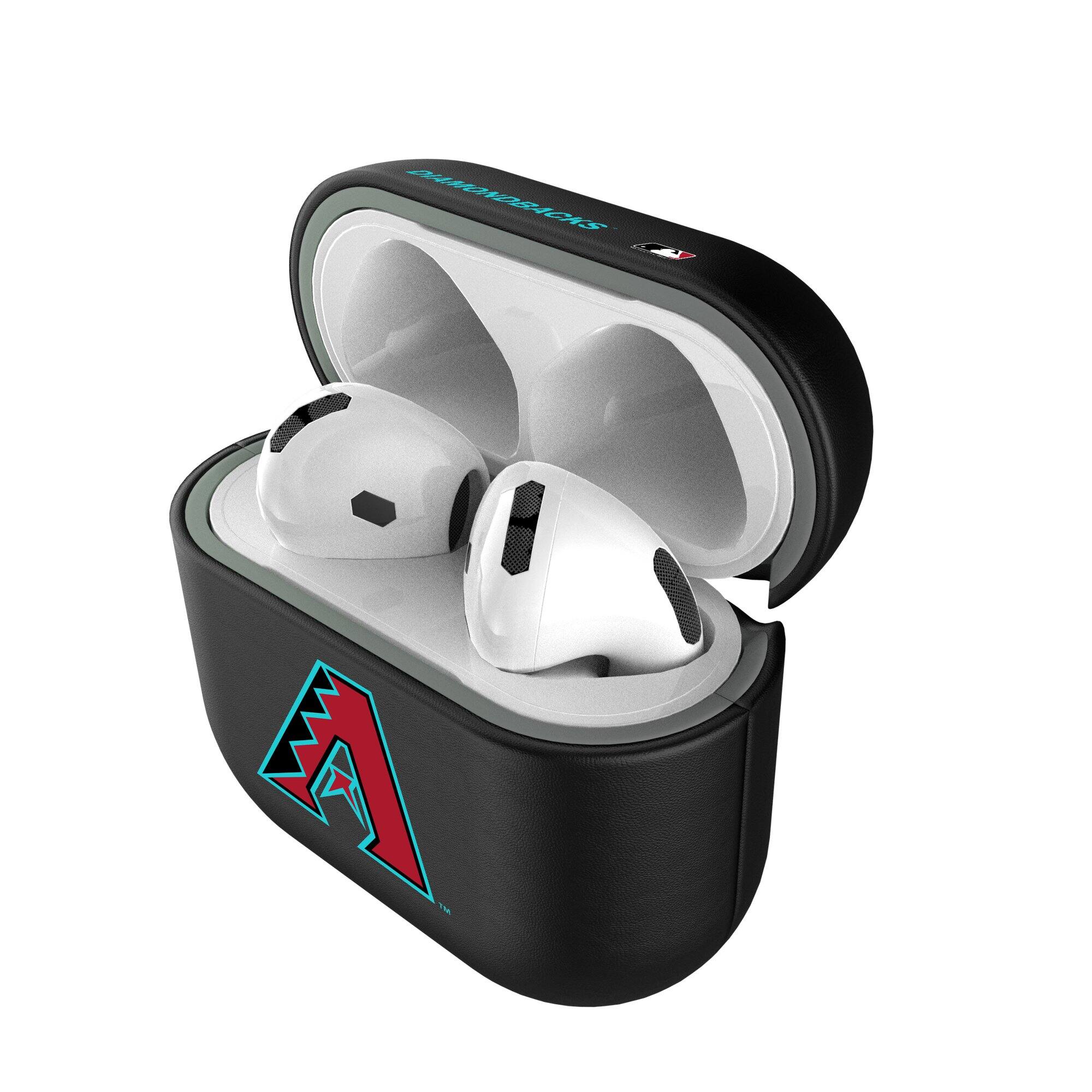 Alt View 3. Keyscaper - Arizona Diamondbacks Arizona Diamondbacks Insignia AirPods 4th Generation Case Cover - No Size - Black.