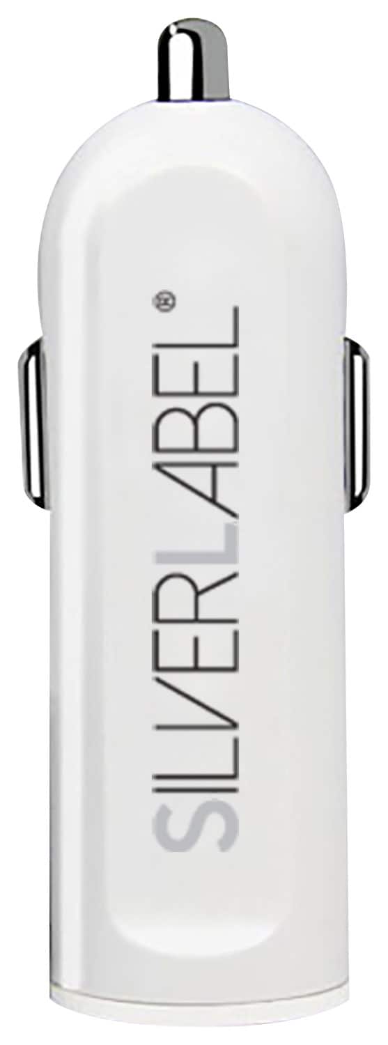 Front. Silver Label - Vehicle Charger - White.