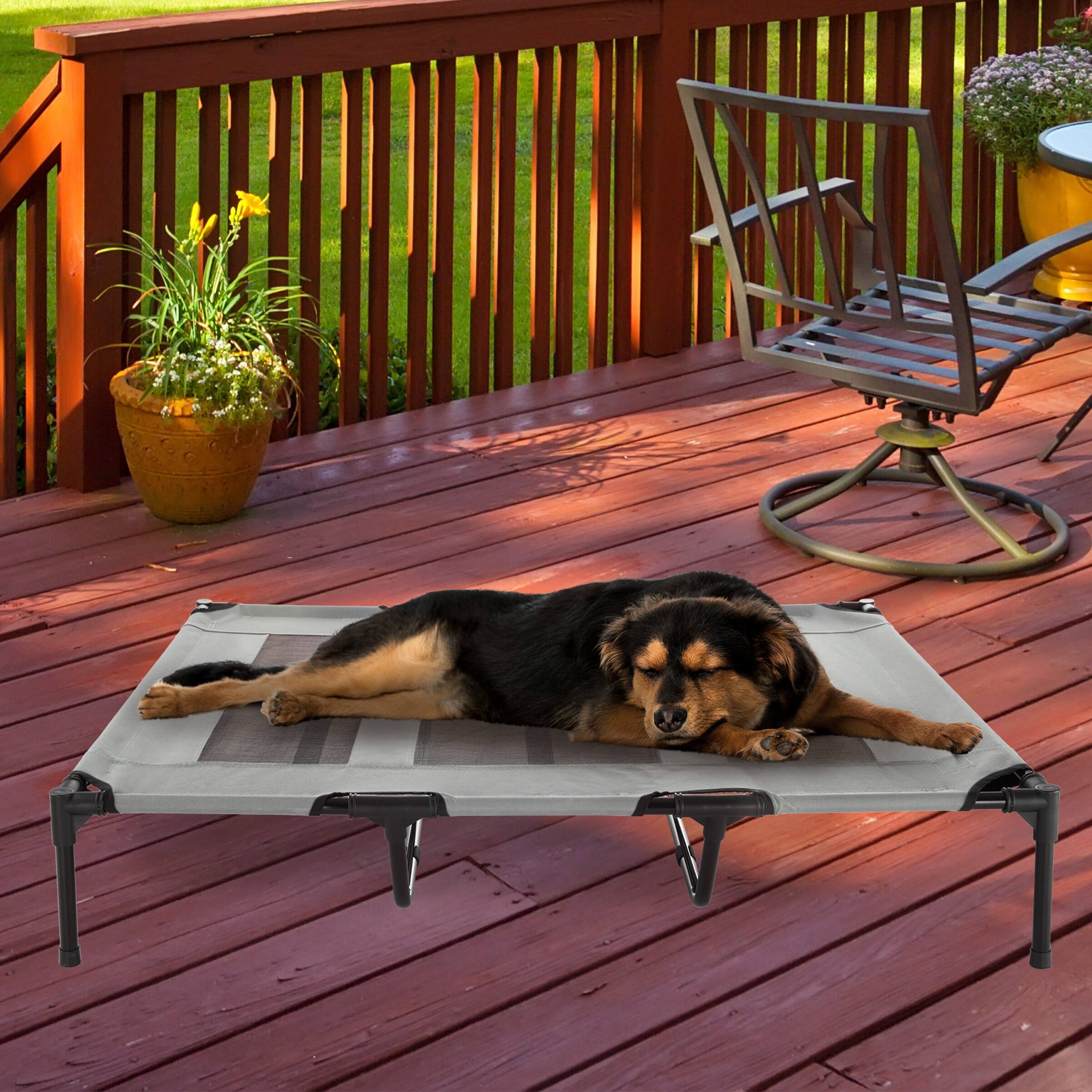 Alt View 3. PetMaker - Elevated Dog Bed 48x35.5-Inch Pet Bed with Non-Slip Feet Indoor/Outdoor Dog Cot or Puppy Mattress for Pets up to 110lbs - Gray.