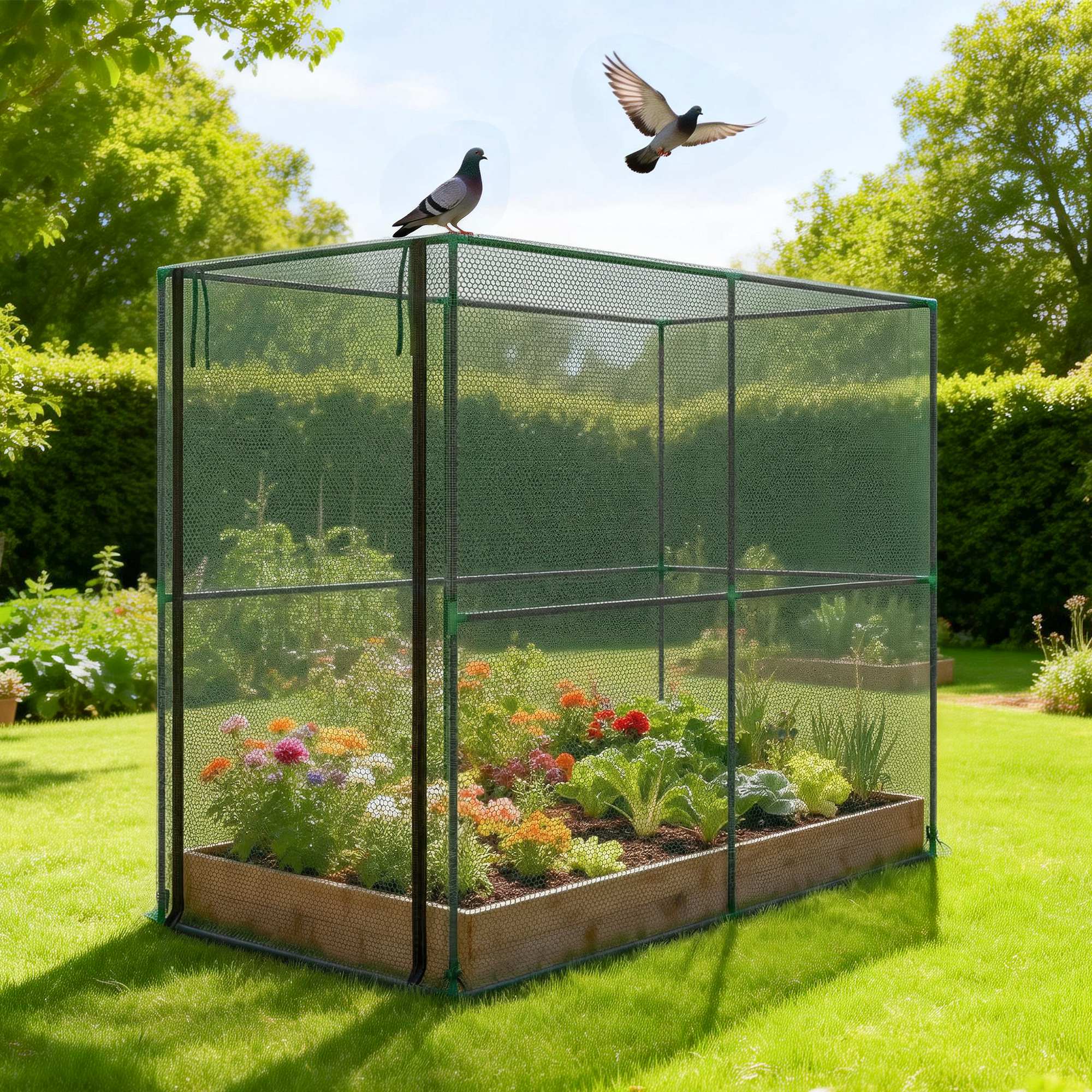 Alt View 7. Outsunny - Cage, Plant Protection Tent with Zippered Door - Green.