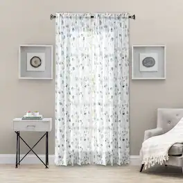 Ellis Curtain - Eucalyptus Crushed Taffeta Rod Pocket Tailored Panel - 48x63" - Spa