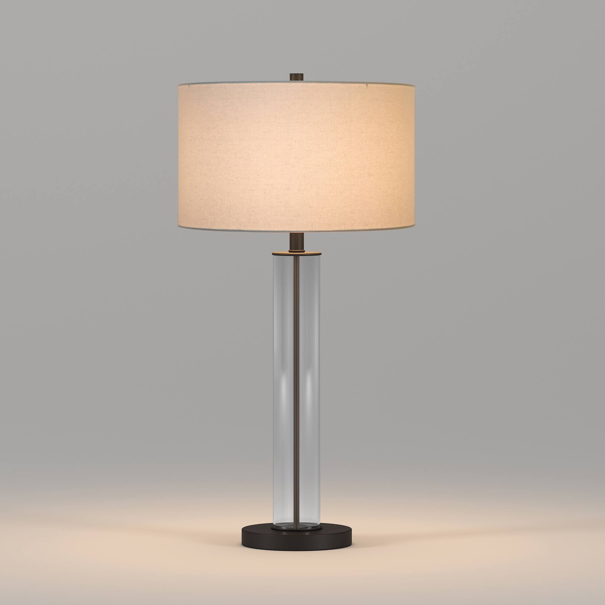 Alt View 21. Hudson&Canal - Harlow Table Lamp - Clear Glass/Blackened Bronze.