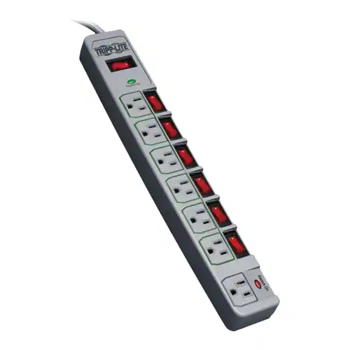 Alt View 11. Tripp Lite - Eco-Surge 7-Outlet Surge Protector - Cool Gray.