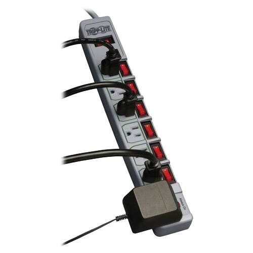 Alt View 12. Tripp Lite - Eco-Surge 7-Outlet Surge Protector - Cool Gray.