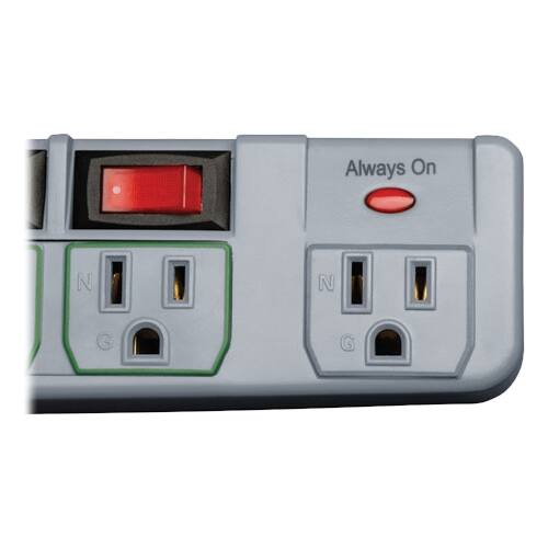 Alt View 13. Tripp Lite - Eco-Surge 7-Outlet Surge Protector - Cool Gray.