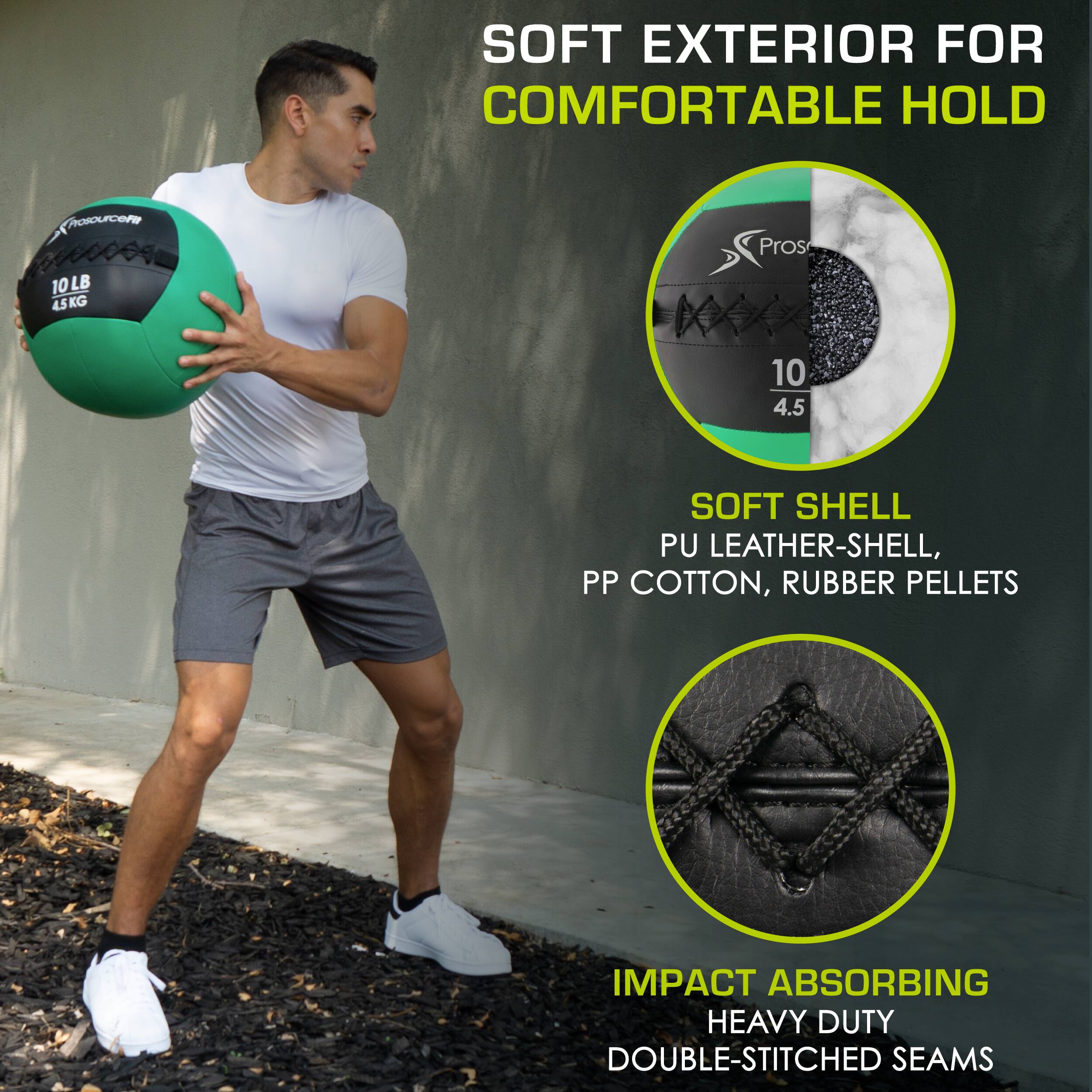 ProsourceFit Soft Medicine Ball, 10 lbs Green ps-2211-mwb-10lb