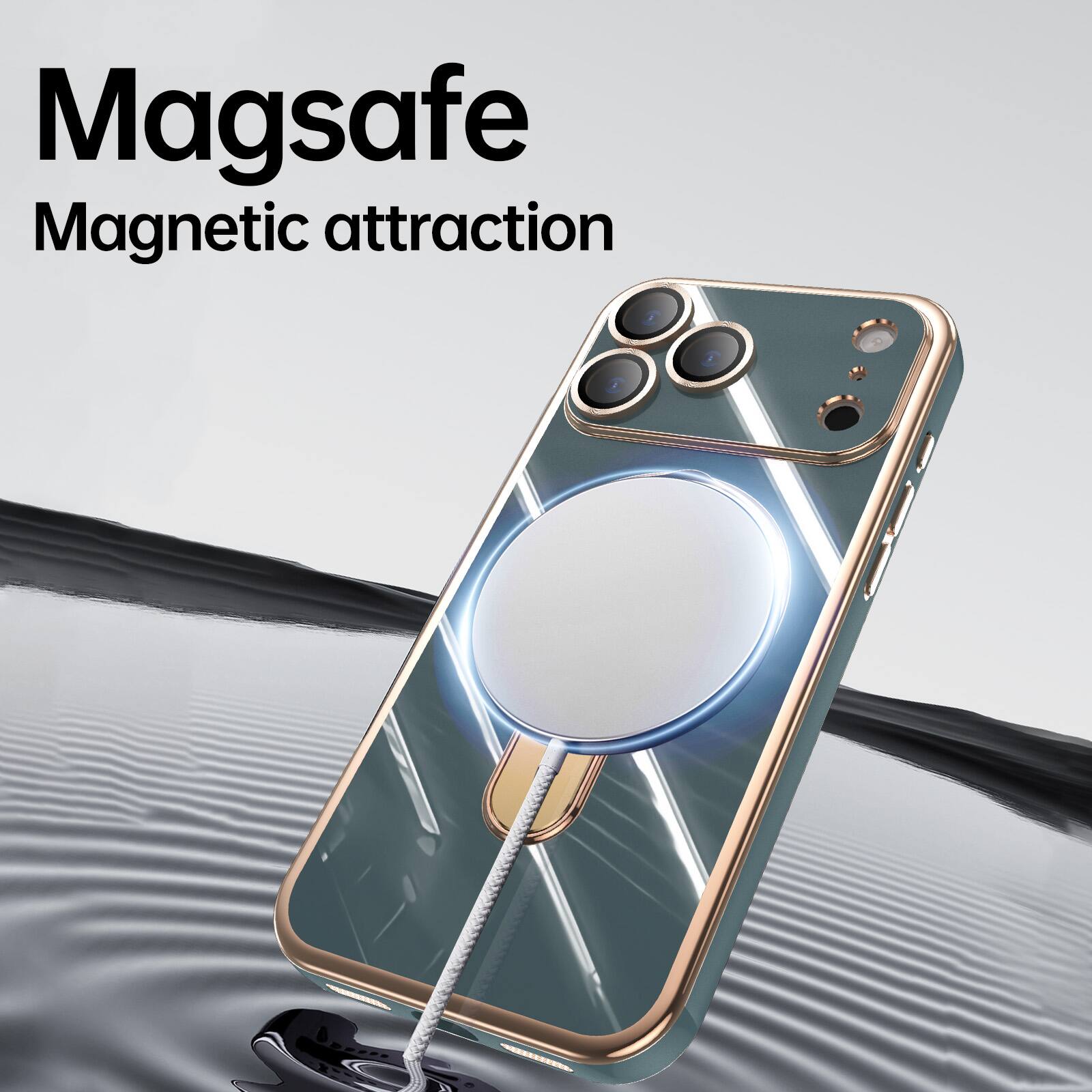 Magsafe  
Magnetic attraction