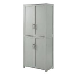 FurniFact - Tall Kitchen Pantry Cabinet, MDF Birch Veneer Freestanding - Gray