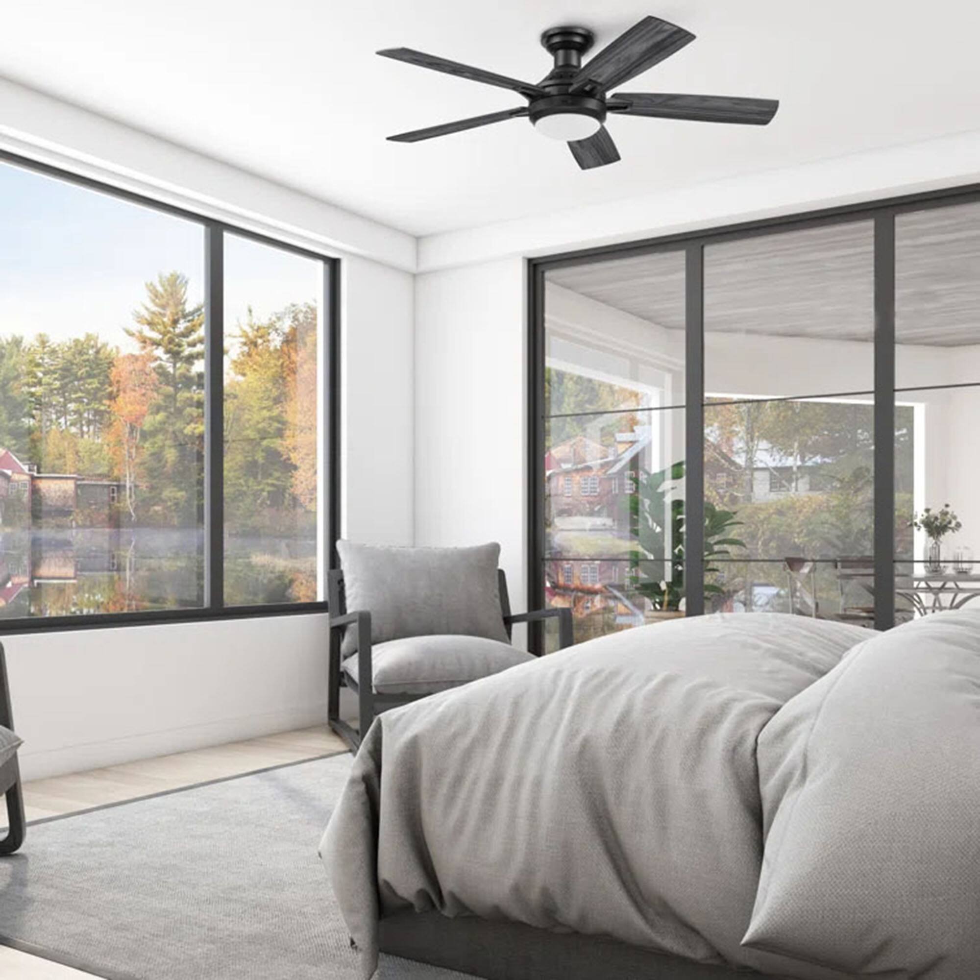 Alt View 3. Honeywell - Honeywell Radstock 52" Ceiling Fan w/ Remote, & Reversible Blades, Matte Black - Matte Black.