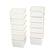 Front. Martha Stewart - Kerry Set of 12 Plastic Stacking Desk Drawer Organizers with Gold Trim - 3 x 3 - Clear/Gold Trim.