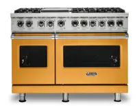 Viking - 5-Series Dual Fuel Self-Clean 48"W Sealed Burner Range - Daffodil - Front_Zoom