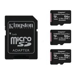 Kingston - 64GB 100MB/s Read Speed Canvas Durable A1-Rated Memory Cards (3-Pack)