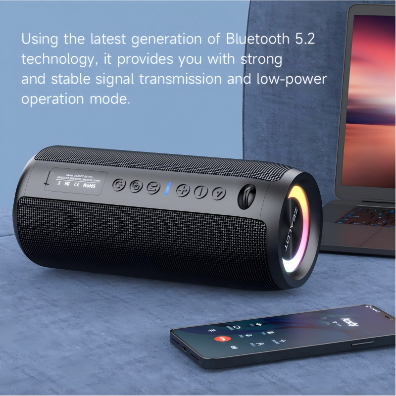 Using the latest generation of Bluetooth 5.2 technology, it provides you with strong and stable signal transmission and low-power operation mode.