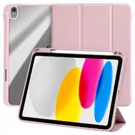 Vena - For Apple iPad A16 Case Clear, iPad 10th Generation Case, iPad 11th Gen Case Trifold Stand Slim Protective Cover - Pink