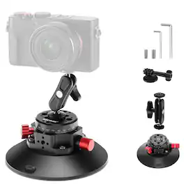 Neewer - 6-Inch Camera Suction Cup Mount with Ball Head for Car Windshield, Compatible with Camera, Action Cam, Phone