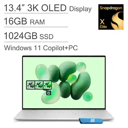 13.4" 3K OLED Display
Snapdragon
16GB RAM
1024GB SSD
Windows 11 Copilot+PC