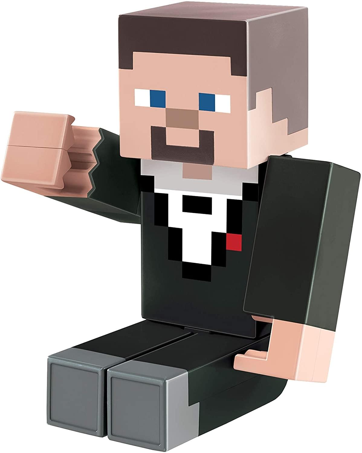 Alt View 2. Fisher-Price - Minecraft Dungeons Large 11 Inch Articulated Action Figure | Tuxedo Steve - Black.