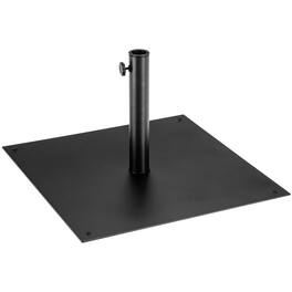 Gymax - Square Weighted Patio Umbrella Base Stand 40 lbs Outdoor w/ 3 Adapters - Black