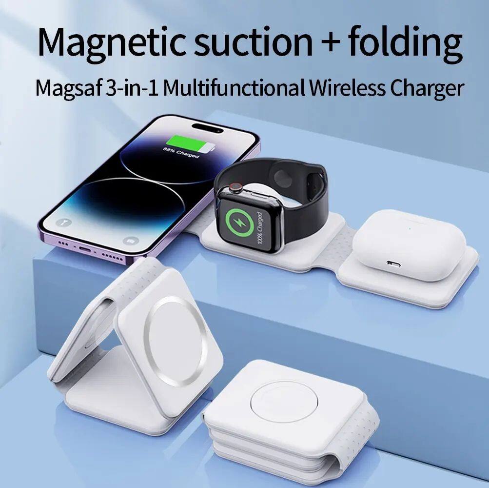 Magnetic suction + folding  
Magsaf 3-in-1 Multifunctional Wireless Charger