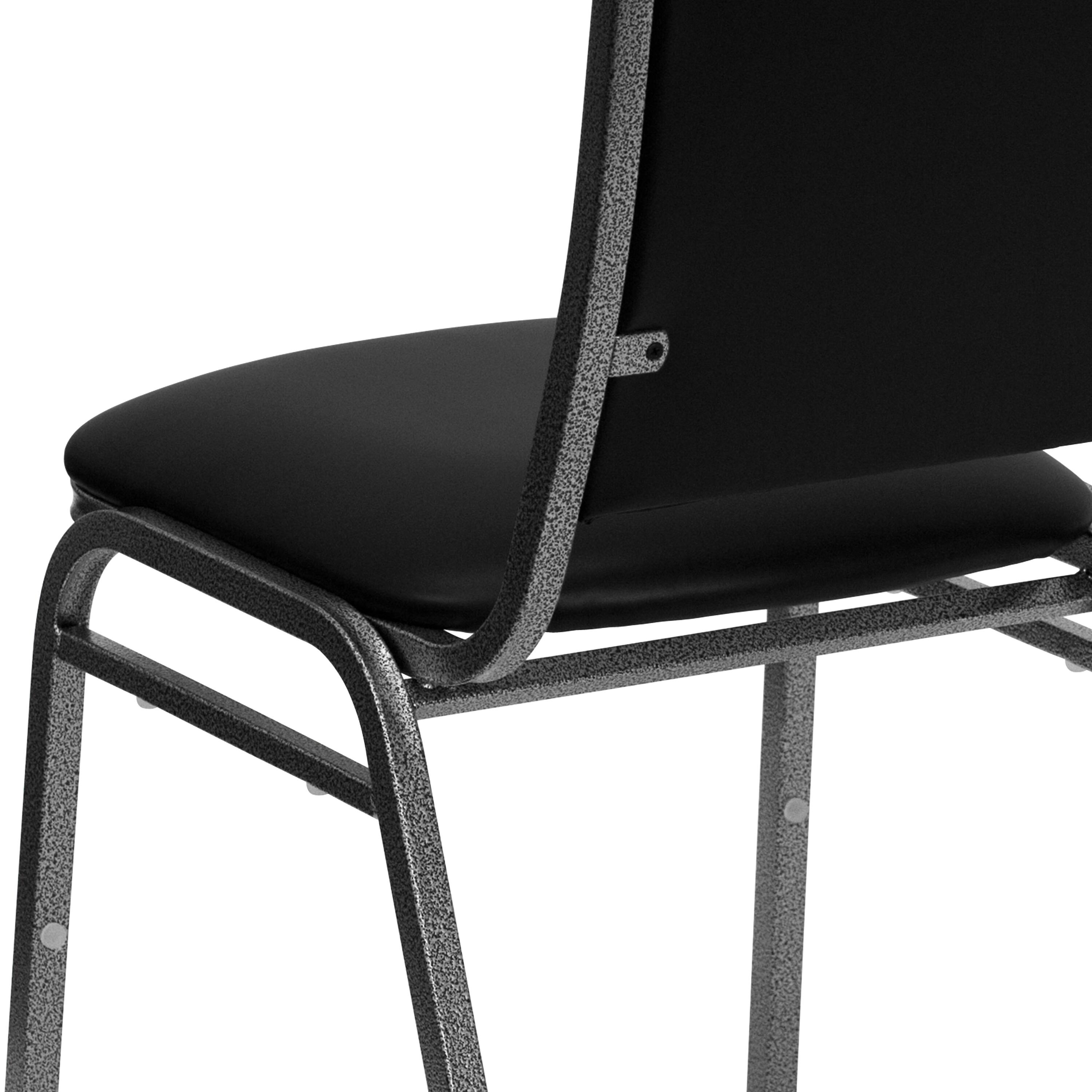 Alt View 9. Emma + Oliver - Stacking Banquet Chair with Vinyl and 1.5'' Thick Seat - Frame - Black Vinyl/Silver Vein Frame.