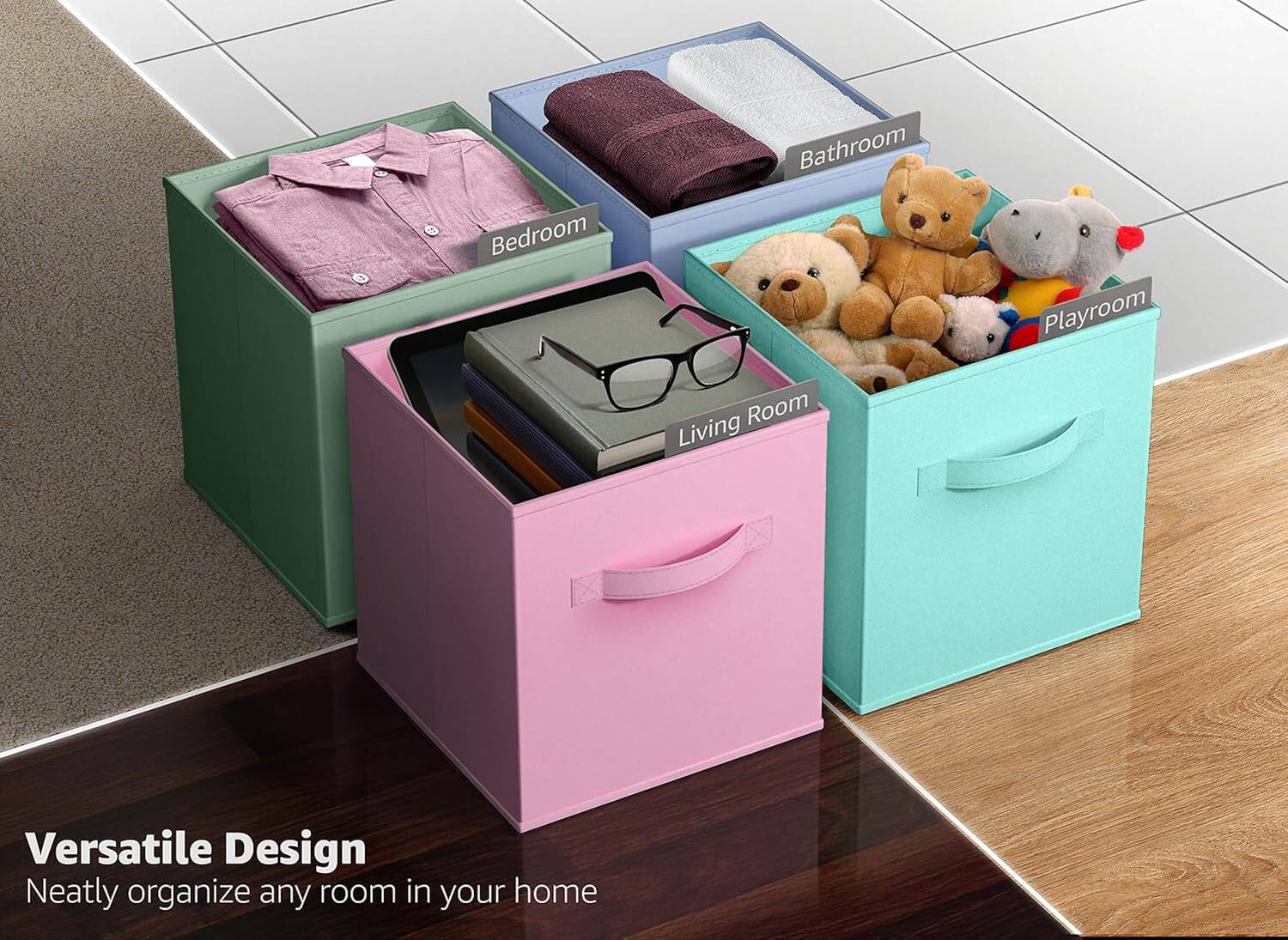 Versatile Design  
Neatly organize any room in your home  

Bedroom  
Bathroom  
Playroom  
Living Room
