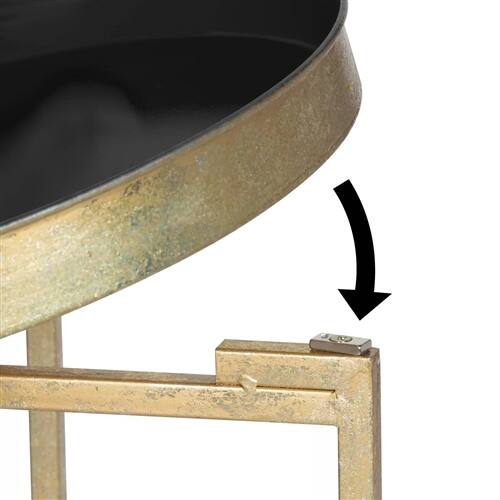 Alt View 1. SlickBlue - Round Nightstand with Tray Top, Versatile End Table for Bedroom or Living Room - Black.