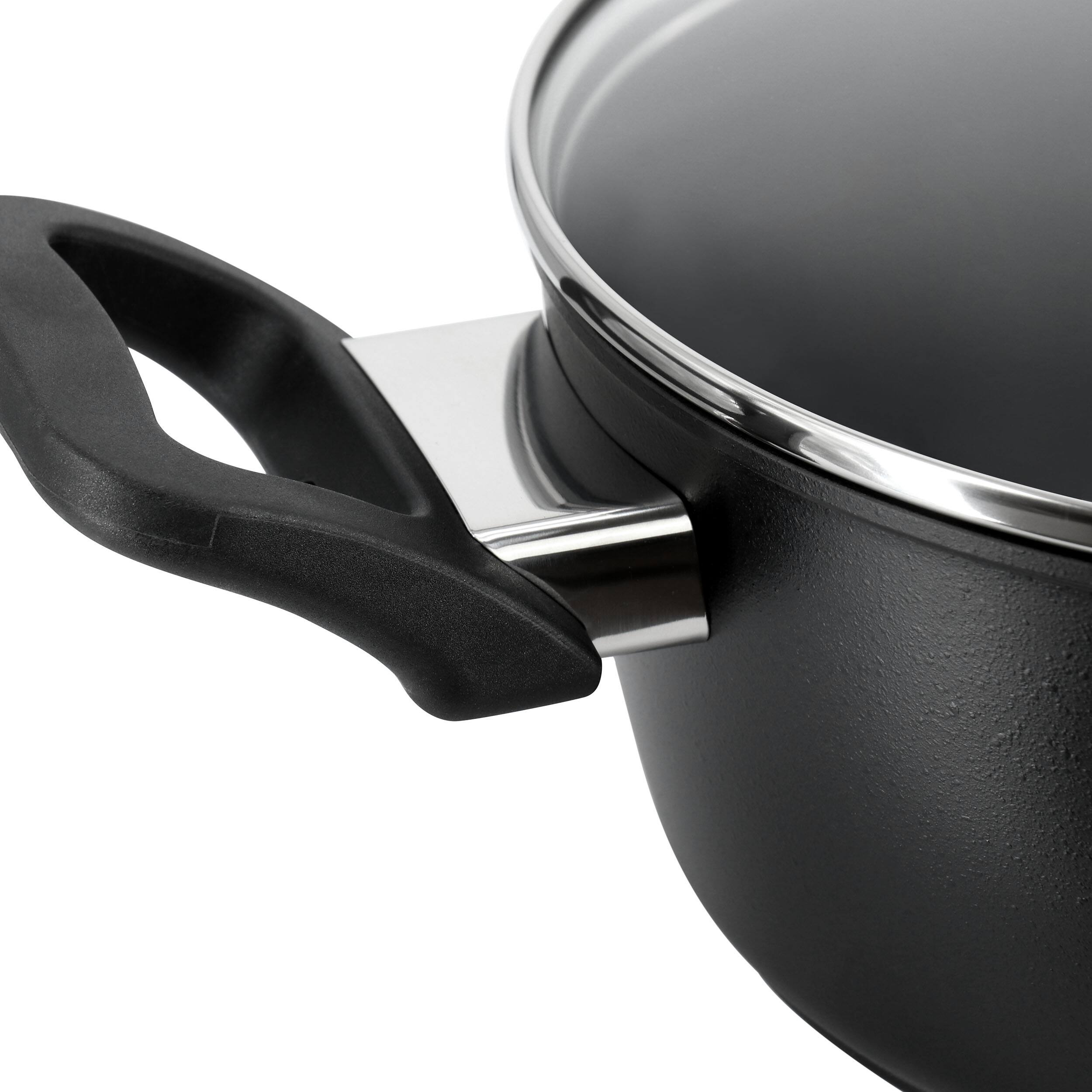 Alt View 4. Oster - Oster Connelly 7 Piece Textured Nonstick Aluminum Cookware Set in Black - Black.