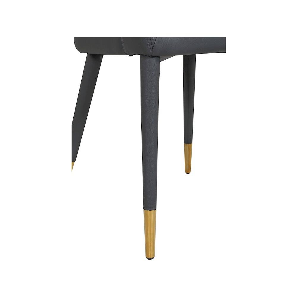 Alt View 4. Meridian Furniture - Destiny Grey Vegan Leather Dining Chair - Grey.