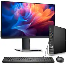 Front. HP - EliteDesk 800 G1 Tiny Desktop PC | Intel Core i3-4th 3.4GHz | 8GB DDR3 RAM | 256GB SSD | 22" LED | Wi-Fi | Window11.