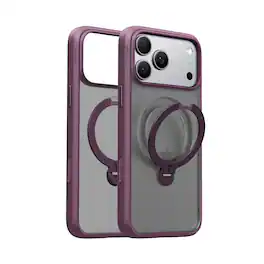 TORRAS - Ostand Q3 Spin - Military-Grade Magnetic Rotatable Case, 90° Adjustable Stand & MagSafe for iPhone 18 Pro - Purple