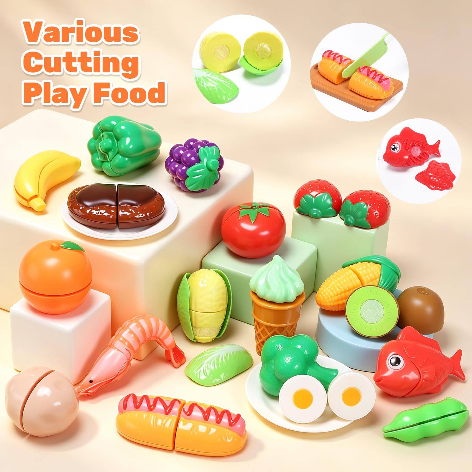 Various Cutting Play Food