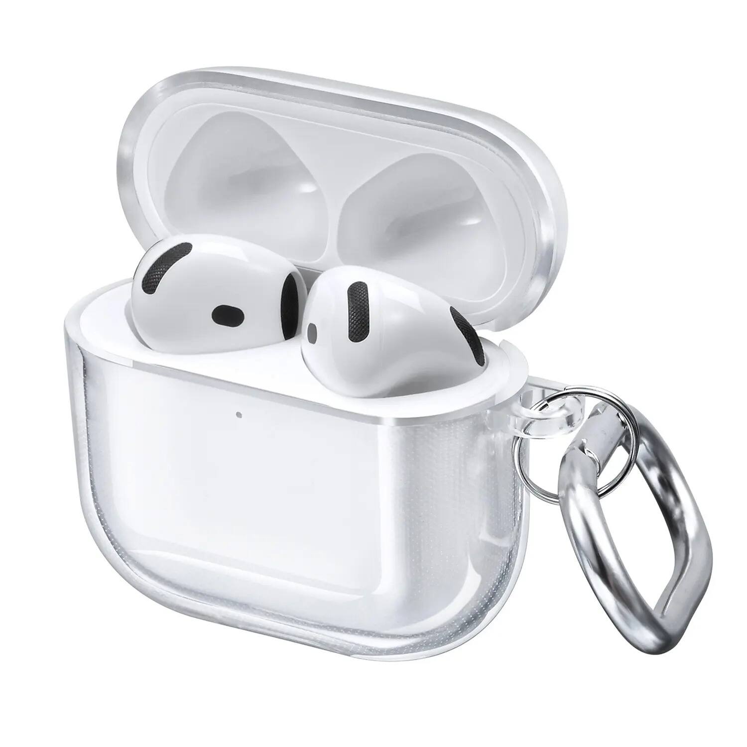 Left. Vena - Case for Apple AirPods 4 Case TPU Cover For AirPods Gen 4 Case 4th Generation, Supports Wireless Charging, Clear - Clear.