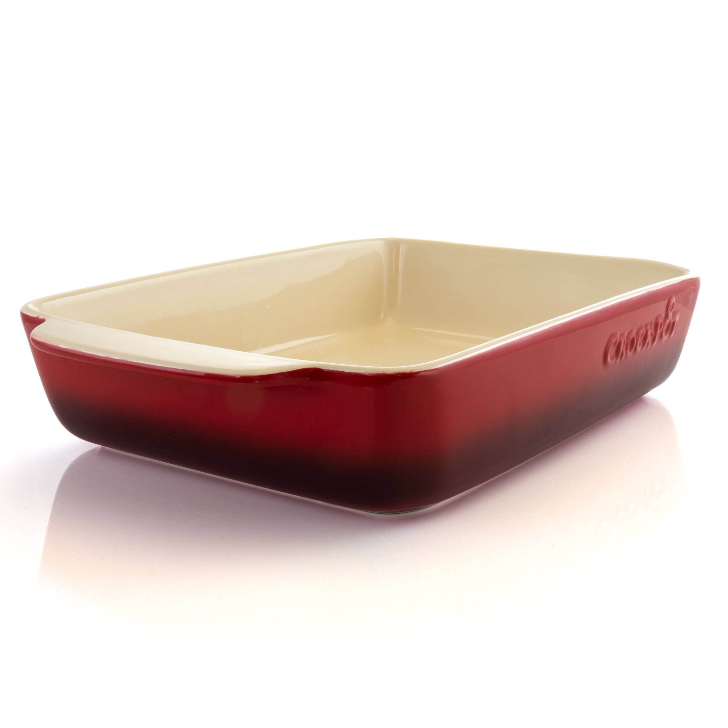 Alt View 1. Crock-Pot - Crock Pot Artisan 4 Quart Stoneware Bake Pan in Red - Red.