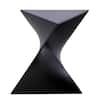 Front. LeisureMod - Randolph 15.75" Stackable Side Table, Weather-Resistant Triangular Plastic Accent End Table for Living Room or Backyard - Black.