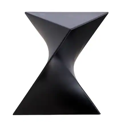 Front. LeisureMod - Randolph 15.75" Stackable Side Table, Weather-Resistant Triangular Plastic Accent End Table for Living Room or Backyard - Black.