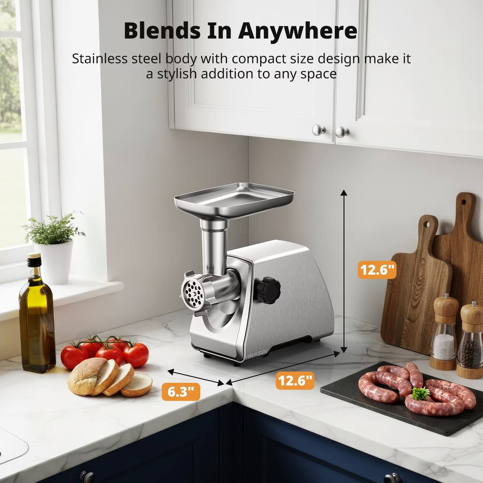Blends In Anywhere  
Stainless steel body with compact size design make it a stylish addition to any space  

12.6"  
6.3"  
WIRMSEN WSWZEN 12.6"