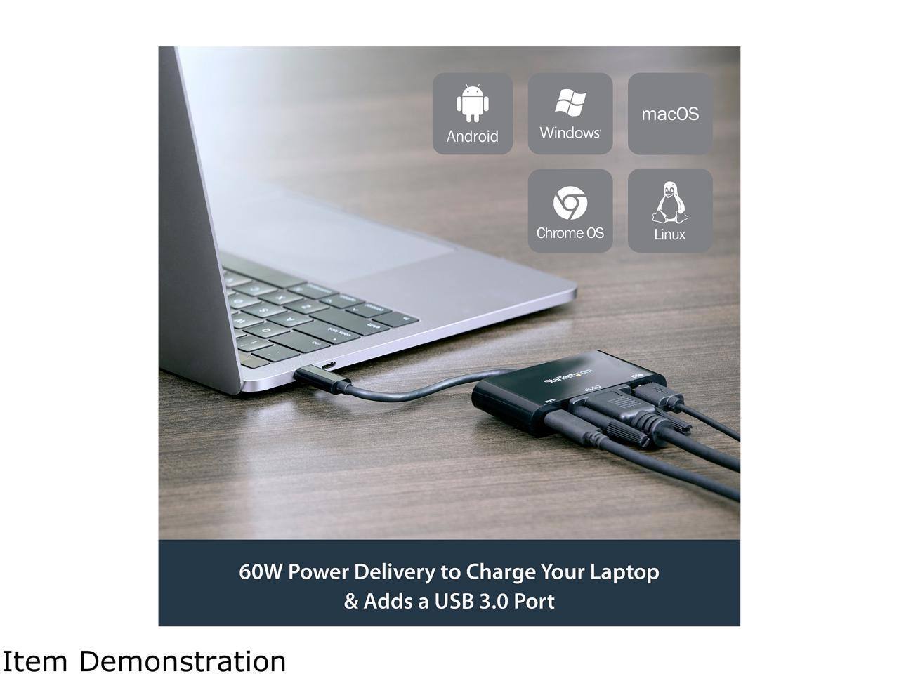 Android, Windows, macOS, Chrome OS, Linux

60W Power Delivery to Charge Your Laptop & Adds a USB 3.0 Port

Item Demonstration