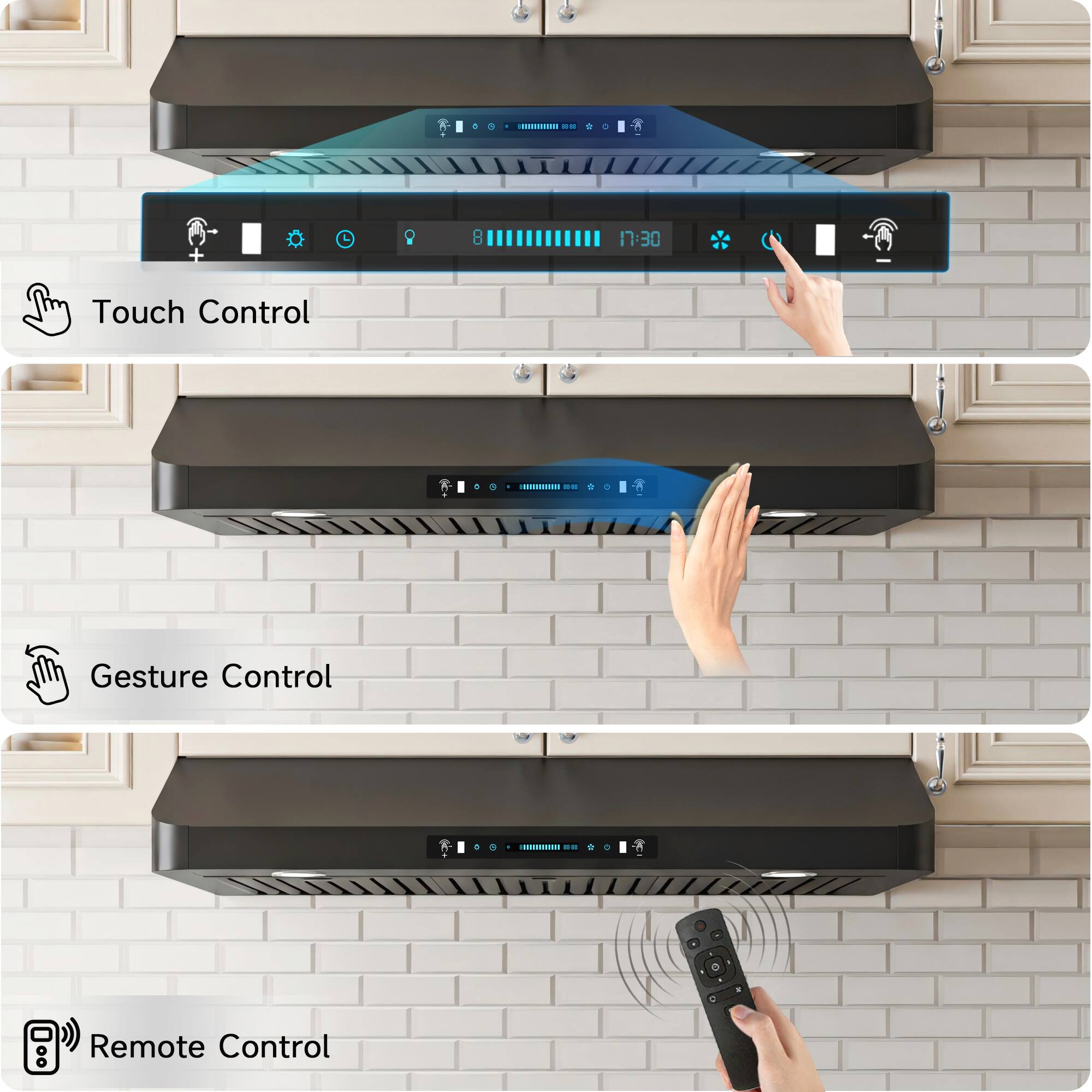 - Touch Control
- Gesture Control
- Remote Control