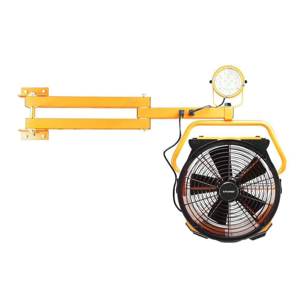 Left. XPOWER - 1/3 HP 3600 CFM 5 Speed 18" Cooling Fan with Built-in 3-Hour Timer - Yellow.