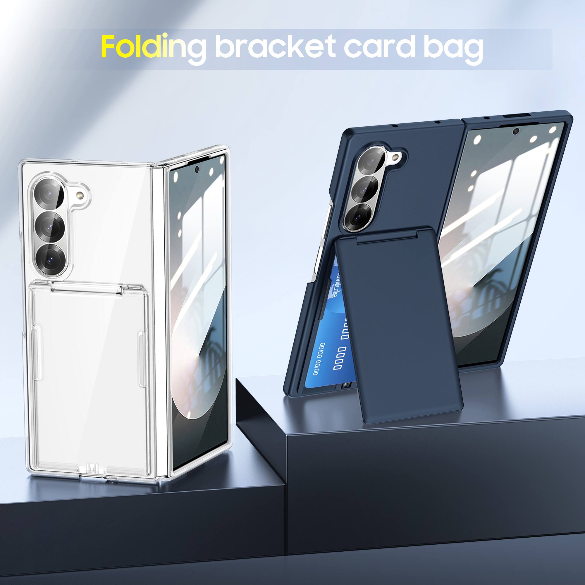 Folding bracket card bag